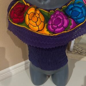 Colorful Floral Embroidered Top